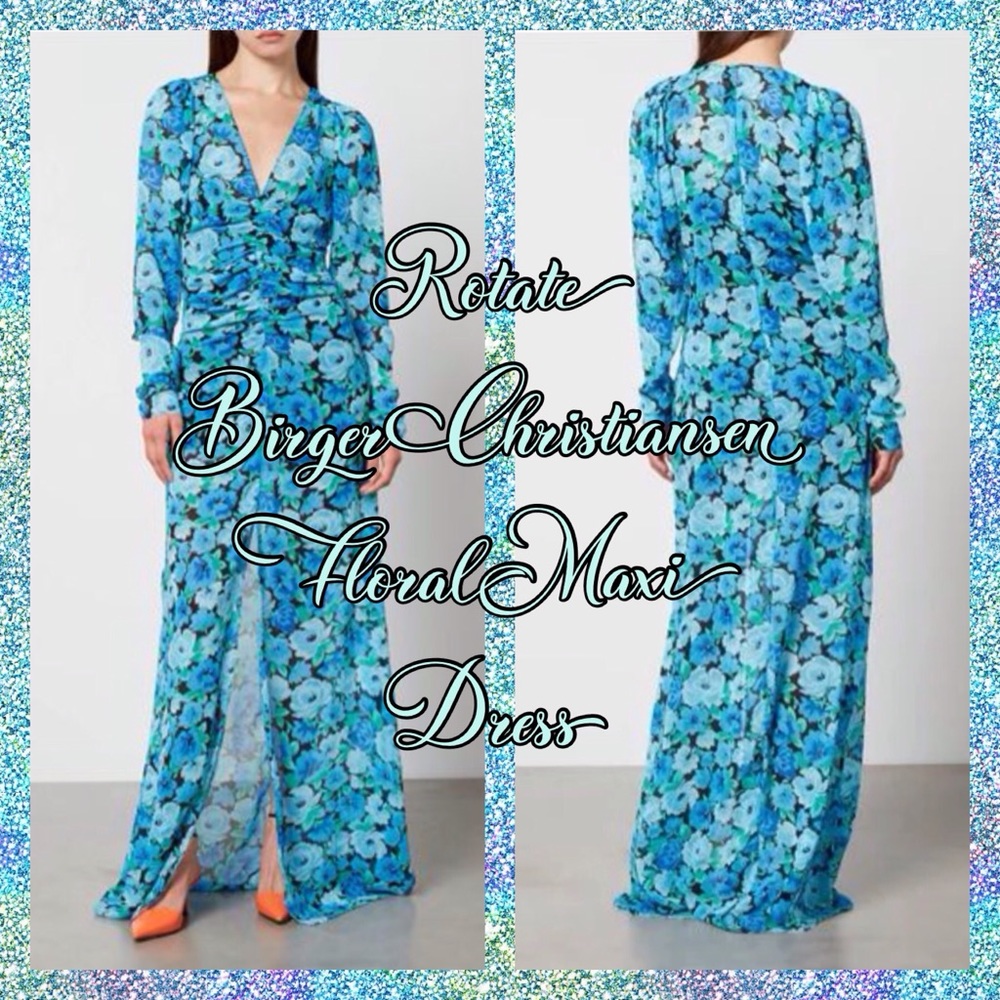 NO OFFERS $350 ROTATE FLORAL MAXI DRESS